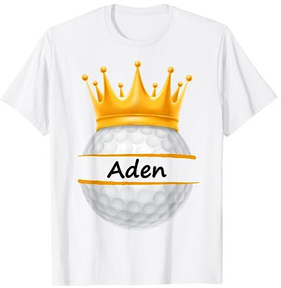 Neuheit Golf Personalisierte Name Aden Sports Dad T-Shirt