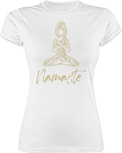 Shirtracer - Shirt Damen - Namaste Motiv Yoga Geschenk I Meditation I Mandala