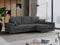 MKS MEBLE Cord Ecksofa - L-Form Cord Sofa mit Schlaffunktion - Wohnlandschaft L Form, Ecksofa mit Schlaffunktion und Bettkasten, Schlafsofa mit Bettkasten, Couch mit Schlaffunktion - Dunkelgrau Dorian