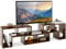 COSTWAY Mobile Porta TV Combinabile con Ripiani Aperti, per TV Fino a 65 Pollici, Mobile TV di Legno per Camera da Letto, Soggiorno, Capacità di Carico Massima 80 kg, 134-180 x 30 x 43 cm (Marrone)