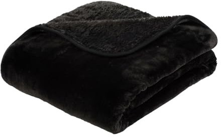 liebling Kuscheldecke Cashmere Feeling 220 x 240 cm, Schwarz, Premium Sofa Decke, Dicke warme Wohndecke, 500 gr. / m²