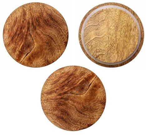 Verlo - WECK Holzdeckel mit Dichtung 100 mm, 3 Stück, passend zu WECK-Gläsern, Silikon-Dichtung.