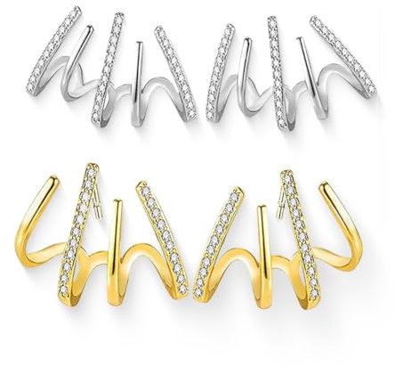 LICHUANUK Klaue Ohrstecker, Funkelnde Zirkonia Ohrringe mit 925 Silber Nadel, Kreative Krallenförmige Ohrstecker für Mädchen Frauen Damen, Piercing Ohrringe, Ohrschmuck Modeschmuck Geschenk