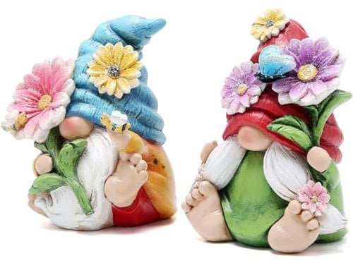 Donboly Gnomes Statue Garden Ornaments, Outdoor Decorations,Garden Gnomes Figurine Decor with Succulent,Balcony,Yard,Lawn-Unique Housewarming Novelty Interesting Gifts (2)