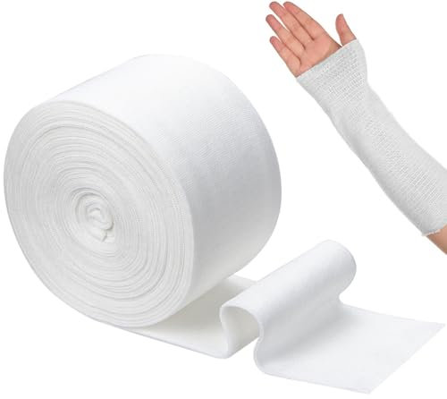 Vendaje tubular elástico de soporte de 10 cm x 5 m, vendajes tubulares lavables y reutilizables de compresión, vendaje de soporte para esguinces para brazo, pierna y rodilla