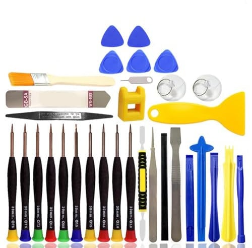 JZK 33pcs Phone Repair Tool Kit, Opening Pry Tools, Precision Magnetic Screwdrivers Set, Complete Professional Universal Tool kit Compatible with iPhone, iPad, Samsung, Tablet, Laptop