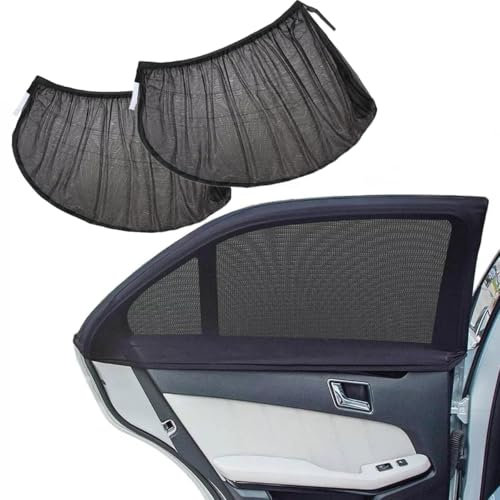 YZMXIY 2 Stück (XL) Sonnenschutz Auto Baby mit Zertifiziertem UV Schutz,Universal Sonnenblende Auto Netz,für Seitenfenster Meshmaterial Schützt Mitfahrer, Kinder & Haustiere, Personenkraftwagen