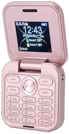 Entsperrtes Klapphandy für Senioren, ältere Menschen, 2G Basic, Einfach zu Bedienendes, Kleinstes Mobiltelefon mit Großen Tasten, UKW-Radio, LED-Taschenlampe, Dual-Nano-SIM und