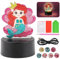 Herenear Basteln Mädchen 4 5 6 7 8 9 Jahre, 3D Diamond Painting Nachtlicht, Meerjungfrauen Kreative Bastelset Spielzeug, DIY Diamond Painting Lampe für Kinder, Weihnachten Geschenk für Mädchen