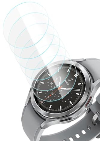 Yaekea 6 pack Screen Protectors for Samsung Galaxy Watch 4 Classic (46mm) Anti-fingerprint Tempered Glass Protectors Accessories for Samsung Galaxy Watch 8 Classic 46mm