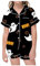 Halloween Kostüm Mädchen Halloween Kostüme Halloween Pyjama Damen Kurz Seiden Satin Nachthemd Zweiteiler Pyjamahose + Oberteile Set Dünner Knöpfen Sexy Schlafanzüge Loungewear