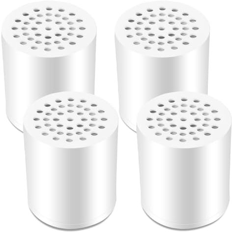 OWLMATE 4 Stück 20 Stufen Shower Filter, Kalkfilter Dusche, Shower Filter for Hard Water, Wasserenthärter Dusche Entfernt Chlor, Schwermetalle, Haut und Haar Gesund
