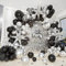 161pcs Black and Silver Balloons Garland Arch Kit with Explosion Star Balloon, Metallic Sliver and Black Balloons for Birthday Graduation Baby Shower Disco New Years Party Decorations