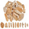 SUPERFINDINGS 300g Holz-Stücke Ovale Holzhandwerkscheiben Ovale Holzscheiben Birkenstamm Geschnitten Rahmen Kranz Surf Art Stranddekoration Für Basteln Kartenherstellung Verzierungen Fotorequisiten