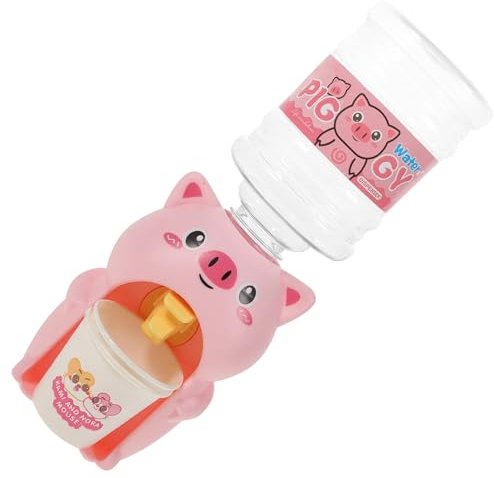 TOYANDONA 1pieza Dispenser De Agua para Niño Niña Forma De Cerdo Rosa Juguete Educativo De Fuente De Agua Mini para Cocinas Casitas De Muñecas Estimula La Imaginación y Habilidades De