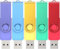 USB 3.0 Stick 64GB 5 Stück, Wooolken High-Speed USB 3.0 Speicherstick mit 5 Stück USB-C Adapter Schlüsselanhänger, kompatibel mit PC, Laptop, Auto, Spielkonsole