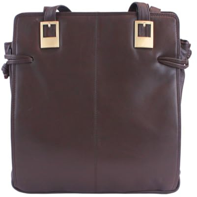 Luigi Damen Leder Handtasche 3 Fächer Mittelteil mit Innentasche Reißverschluss Schnalle Design Gelenke Baumwollfutter (Braun), braun, One Size