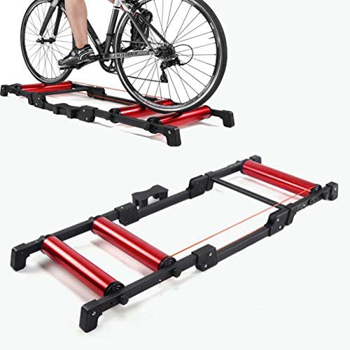 Fahrradtrainer, Bike Roller, Faltbarer Indoor-Cycling-Fahrrad-Rollentrainer, MTB-Rennrad-Trainingsstation, geeignet for 24-29-Zoll-Mountainbikes / 700C-Rennräder
