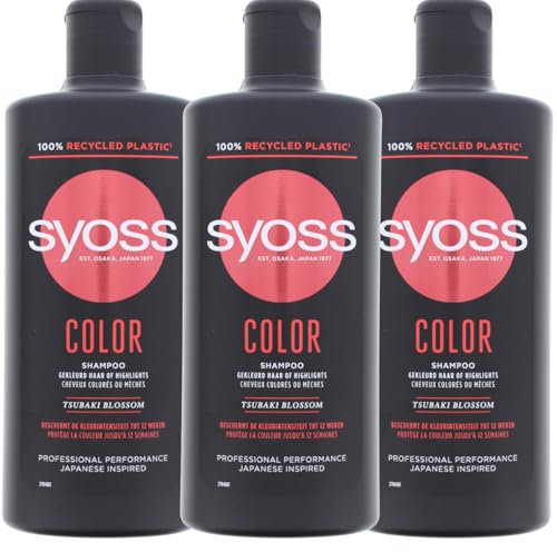 3x Syoss Shampoo Color je 440ml für Gefärbtes & Gesträhntes Haar Schutz & Pflege