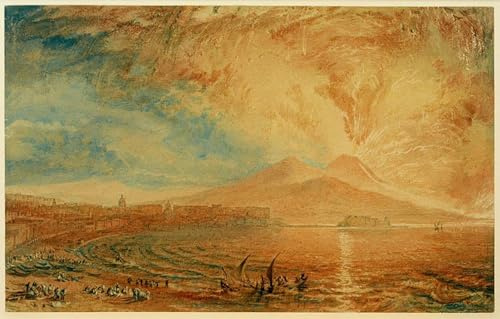 ZHAOSHAN Classic Landscape Artwork Artwork Print Bay of Naples Vesuvius Angry by Mallord William Turner Wall Art Graffiti for Office Decor 60x90cm