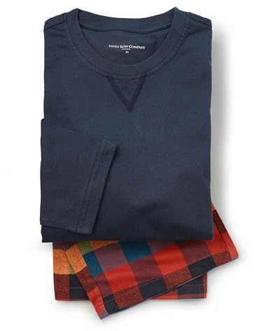 Men's 100% Cotton Lounge Pant and T-Shirt Pyjama Set | Luxury, Soft, Nightwear, PJs