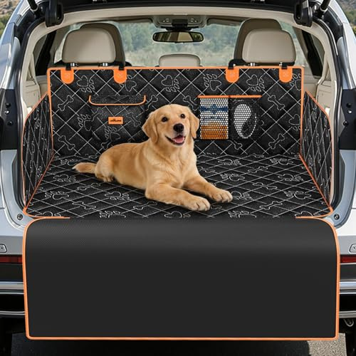 UPAWPIA Car Boot Liner for Dogs Waterproof Car Boot Protector for Dogs Side Bumper Protection Durable Nonslip Easy to Clean Dirt Resistant Scratchproof for SUV Truck 198 * 105 * 36cm