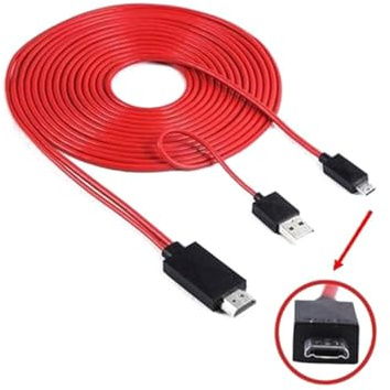Kisangel Cable Adaptador Micro USB para Hdtv Compatible con Samsung Galaxy y Note Resolución Integrado y Control Remoto Tv
