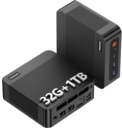 origimagic Ryzen 9 6900HX (Jusqu' à 4.9Ghz), 32GB DDR5 1TB M.2 NVME PCIe 4.0 2280 SSD Mini Desktop Computer, Dual Gigabit LAN, WiFi 6E, BT5.2, 4K Triple Display, pour Entreprise, Bureau, Domicile
