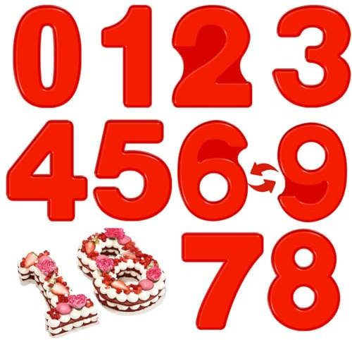 Stowetry 9 Pcs Large Size 10 inch Number Cake Tins