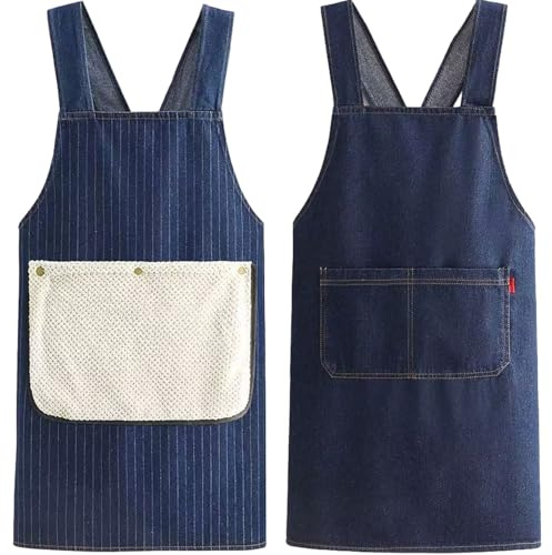 DOGACA Grillschürze for Männers Damens, Kochschürze Herren Schürze mit 3 Tasche - Grill schürze for Männer Damen Küchenschürze(9)