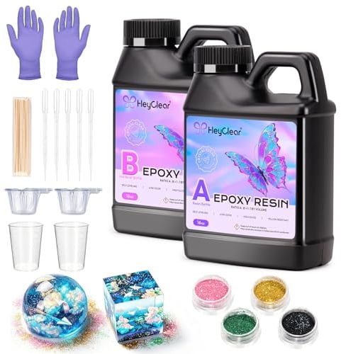 HeyClear 946ml Epoxidharz Set Anfänger, Kleber Epoxy Resin Transparent | Epoxy Resin Gießharz für Formen Gießen, Beschicht