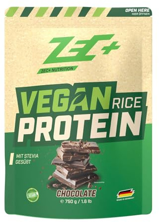 ZEC+ Vegan Rice Protein 750 g – Pflanzliches Reis Proteinpulver 100 % laktosefrei - perfekt für Veganer, Vegetarier und bei Laktoseintoleranz, pflanzlicher Eiweiß-Shake mit Aminosäuren (Schoko)