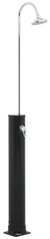 Runheo Doccia solare nera, 214 cm, con serbatoio da 20 litri, in acciaio inox, accessorio per piscina e vasca idromassaggio, risparmio energetico, facile montaggio, regolazione della temperatura