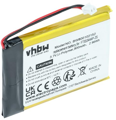 vhbw Akku kompatibel mit Stabo freecomm 600 Set Funkgerät | Walkie Talkie (800 mAh, 3,7 V, Li-Ion)