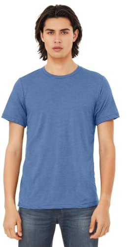 Bella + Canvas Mens Triblend Short-Sleeve T-Shirt - Blue Triblend Large