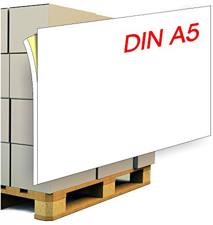 Paketaufkleber/Palettenaufkleber DIN A5 inkl. 5 mm Anfaß-/Abziehlasche - 100 Etiketten. Adressetikett/Versandaufkleber