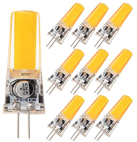 GRV G4 COB 2508 3W AC12V DC12~24 V Schrank LED Silikon Licht Kristall 30W Leuchtmittel Halogen Track Ersatz, Warmweiß, 3 watts, 10 Stücke