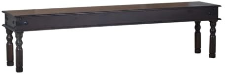 MiaMöbel Bank Colombo 180 cm Kolonialstil Massivholz Pinie Walnuss