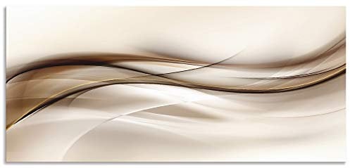 ARTland Spritzschutz Küchenrückwand aus Alu für Küche Herd Spüle 110x50 cm (BxH) mit Motiv Abstrakte Welle Moderne Kunst Abstrakt Kreativ Braun T9LI