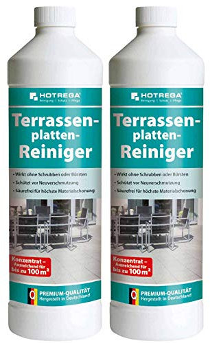 HOTREGA Terrassenplatten Reiniger Konzentrat 1 Liter - Reinigung für Terrasse und Balkon - Schutz vor Neuverschmutzung, Mengen:2