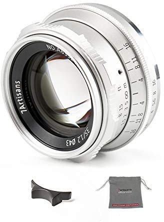 7artisans Obiettivo di messa a fuoco manuale F1.2 APS-C da 35 mm grande apertura adatta per fotocamere mirrorless compatte Canon Camera M1 M2 M3 M5 M6 M10 EOS-M Mount (argento)