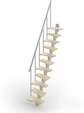Scala Mister Step SMALL salvaspazio Rettilinea 10 Gradini H 220-260 cm. betulla - bianco