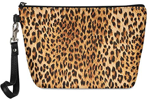 UOIMAG Femmes Trousse De Toilette Imprimé Léopard Étui À Cosmétique Voyage Maquillage Organisateur en Cuir PU