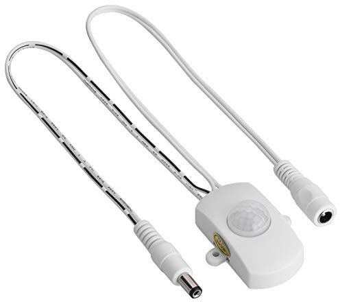 PIR-Bewegungssensorschalter, 5A DC 6-24V LED -Infrarot-Bewegungssensor-Detektorschalter, für Korridore, Badezimmer, Keller, Lagerhäuser, Garagen(Weiß)