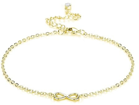 Philip Jones Gold Plated Infinity Anklet Created with Zircondia® Crystals
