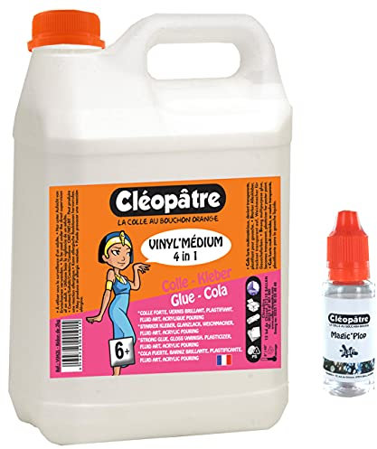 Cléopâtre VIM2+MP15-Vinyl'Médium 4 en 1 en bidon de 2L + Magic'Plop en Flacon de 15ml, Transparent, 15x10x5