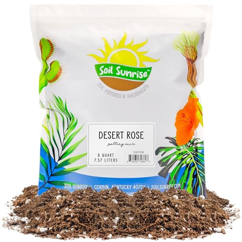 Soil Sunrise Miscela di terriccio per rose del deserto (8 litri), miscela di terreno miscelata a mano per piante di rose del deserto