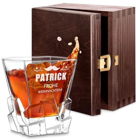 Maverton Whisky Glas 250 ml mit Gravur, Whiskey glass personalisiert | Mit Namen, Geburtstagsgeschenk für Männer, Whisky Geschenk, personalisierte Geschenke für Männer, Höhe: 10 cm