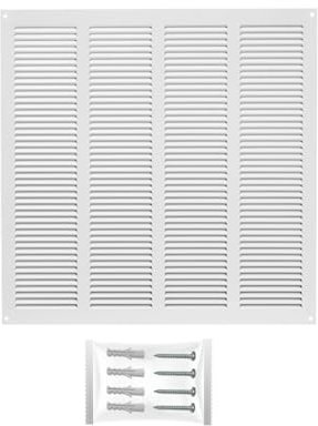 H&C VENT Rejilla Ventilación 400 x 400mm Metálica │Para Extractor de Baño Cocina Exterior HVAC │ Rejilla Aire Acondicionado AC Conductos Pared Techo Tubo │ Cubierta de Acero Rectangular con Mosquitera