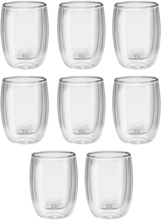ZWILLING Sorrento 8 Piece Insulated Double-Wall Glassware Coffee Cup Set - Value Pack